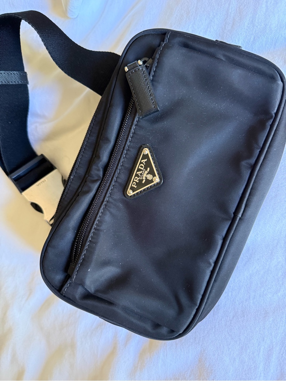 Prada Black Nylon Crossbody Belt bum Bag
